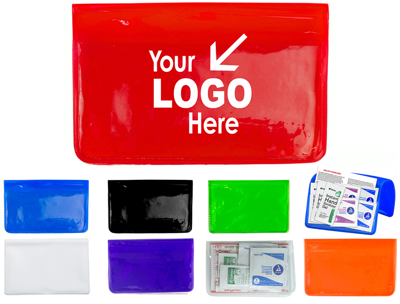 Sanitizer & Wipes On-the-Go Kit in Colorful Vinyl Pouch